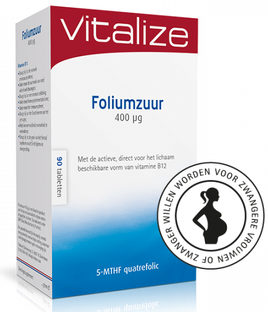 Vitalize Foliumzuur 400mcg Tabletten 90TB 