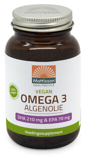 Mattisson HealthStyle Vegan Omega 3 Algenolie DHA 210mg & EPA 70mg Capsules 60VCP 