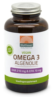 Mattisson HealthStyle Vegan Omega 3 Algenolie DHA 210mg & EPA 70mg Capsules 120VCP 