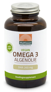 Mattisson HealthStyle Vegan Omega 3 Algenolie DHA 260mg Capsules 120VCP 