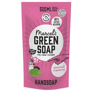 Marcels Green Soap Handzeep Patchouli & Cranberry Navulling 500ML 