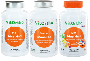 VitOrtho Meer-in-1 Man, Vrouw en Kind Tabletten Combivoordeel 3ST 