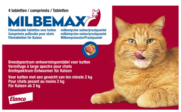 Milbemax Ontworming Tabletten Grote Kat 2 - 12 Kg 4ST