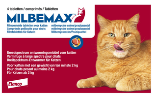 Milbemax Ontworming Tabletten Grote Kat 2 - 12 kg 4ST 