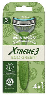 Wilkinson Extreme3 Eco Green Sensitive Wegwerpscheermesjes 4ST 