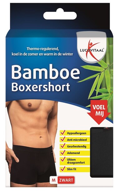 Lucovitaal Bamboe Boxershort Zwart Maat S St