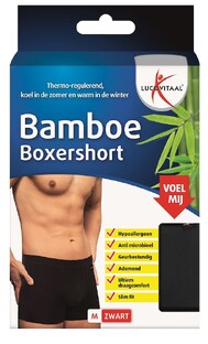 Lucovitaal Bamboe Boxershort Zwart Maat S 1ST 