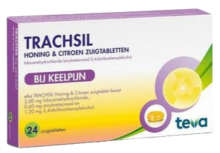 Teva Trachsil Honing & Citroen Zuigtabletten 24TB 