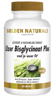 Golden Naturals Ijzer Bisglycinaat Plus Capsules 60CP 