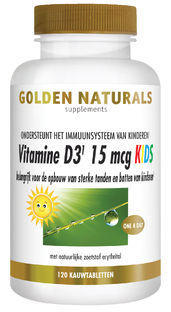 Golden Naturals Vitamine D3 15 mcg Kids Kauwtabletten 120KTB 