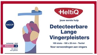 HeltiQ Detecteerbare Lange Vingerpleisters Textiel 180x20mm 100ST 