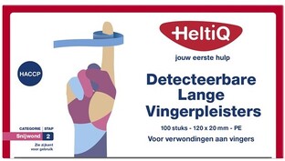 HeltiQ Detecteerbare Lange Vingerpleisters Pe 120x20mm 100ST 