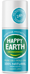 Happy Earth 100% Natural Deo Roll-On Cedar Lime 75ML 