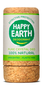 Happy Earth 100% Natural Crystal Deo Unscented Plastic Free 90GR 