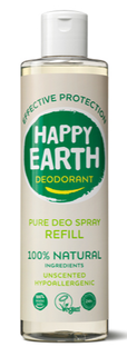 Happy Earth 100% Natural Deo Spray Unscented Hypoallergenic Refill 300ML 