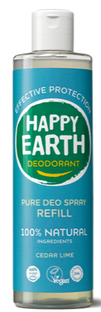 Happy Earth 100% Natural Deo Spray Cedar Lime Refil 300ML 