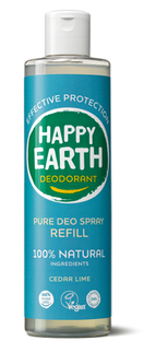 Happy Earth 100% Natuurlijke Deo Spray Cedar Lime Navulling 300ML