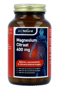 All Natural Magnesium Citraat 400 mg Tabletten 60TB 