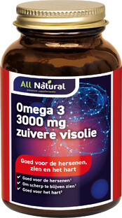 All Natural Omega-3 3000 mg Zuivere Visolie Capsules 100CP 