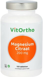 VitOrtho Magnesium Citraat Tabletten 200mg 100TB 