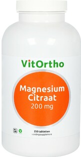 VitOrtho Magnesium Citraat Tabletten 200mg 250TB 