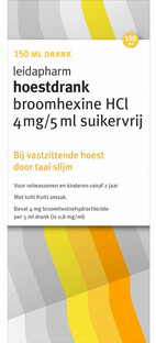 Leidapharm Hoestdrank Broomhexine HCI 4mg/5ml suikervrij 150ML 