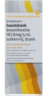 Leidapharm Hoestdrank Broomhexine HCI 8mg/5ml Suikervrij 150ML 