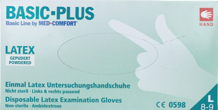 CMT Handschoenen Latex Gepoederd Naturel 100ST 