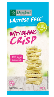 Damhert Lactose- en Glutenvrij Chocoladetablet Wit Crisp 100GR 