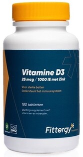 Fittergy Vitamine D3 25mcg Met Zink 180TB 