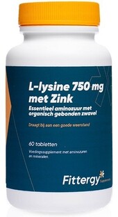 Fittergy L-lysine 750mg Met Zink 60TB 