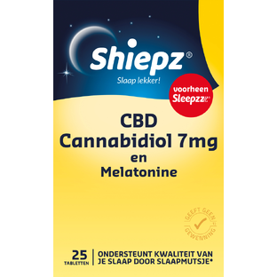 Shiepz CBD Cannabidiol 7mg en Melatonine Tabletten 25TB 