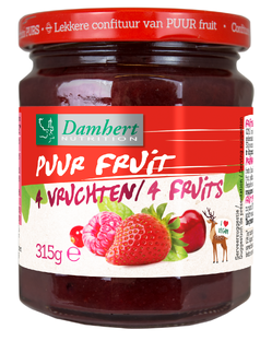 Damhert Puur Fruit Confituur 4 Vruchten 315GR 