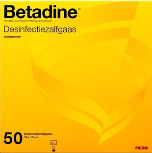 Betadine Desinfectie Zalfgaas 10x10cm 50ST 