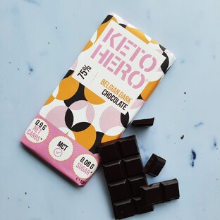 Keto Hero 75% Belgian Dark Chocolate 100GR 