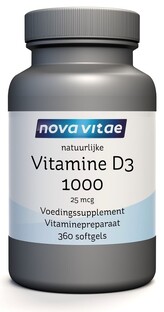 Nova Vitae Vitamine D3 1000IE Softgels 360CP 