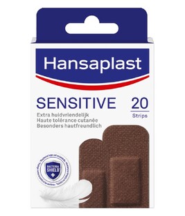 Hansaplast Pleisters Sensitive Strips - Donker 20ST 