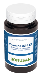 Bonusan Vitamine D3 & K2 Softgel Capsules 120SG 