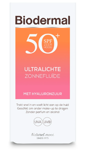 Biodermal Ultralichte Zonnefluïde - Zonnebrand met SPF50+ - Zonnebrand gezicht 40ML 