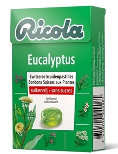 Ricola Kruidenpastilles Eucalyptus Suikervrij 50GR 