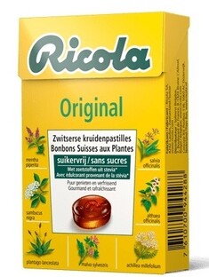 Ricola Kruidenpastilles Original Suikervrij 50GR 