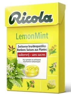 Ricola LemonMint Kruidenpastilles Suikervrij 50GR 